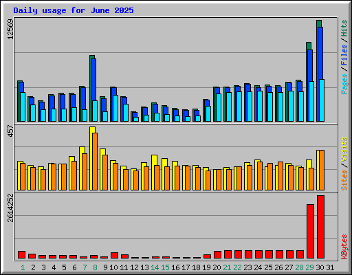 Daily usage for June 2025