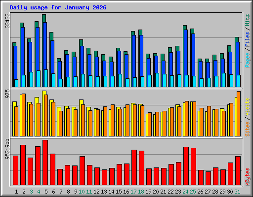 Daily usage for January 2026