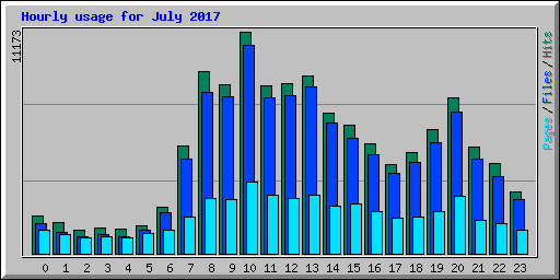 Hourly usage for July 2017