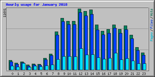 Hourly usage for January 2018