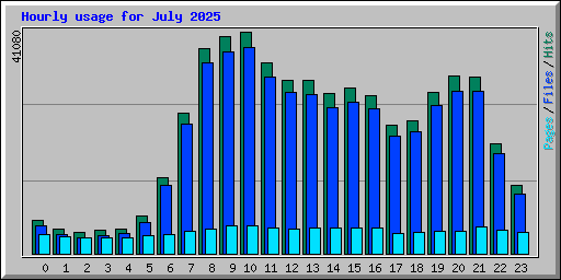 Hourly usage for July 2025